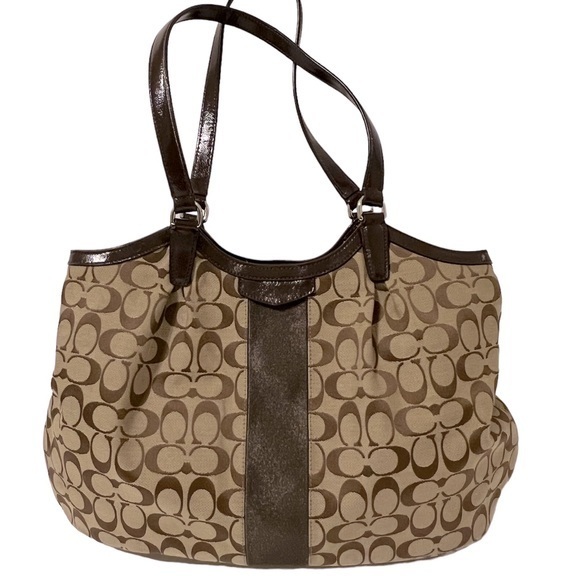 Coach Brown and Tan Monogram Shoulder Bag - Picture 2 of 16